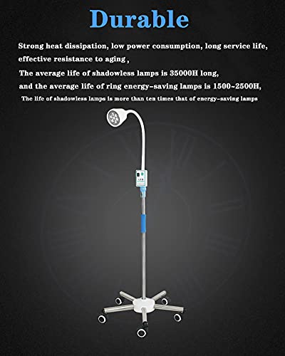 21W Luz De Examen LED Quirúrgica Móvil Altura Ajustable Tipo De Soporte Lámpara Sin Sombras Lámpara De Iluminación Auxiliar Luz De Examen Oral Dental