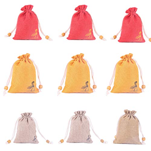 24 Piezas Bolsitas de Tela para Regalos, Bolsa De Regalo Con Cordón, Multicolor Arpillera Pequeña Bolsas De Regalo Para Bodas, Fiestas, Bricolaje Manualidades(4*5,6")