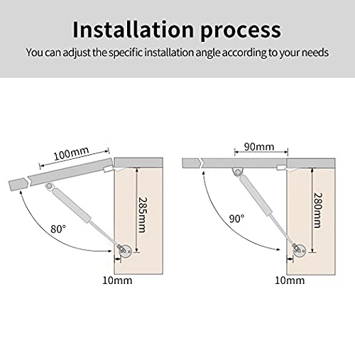 2Pcs Pistones a Gas 100N Amortiguadores Muebles Cocina Hidraulicos para Puertas de Cocina Resorte de Gas para Muebles de Cocina, Armario(2, 100N)