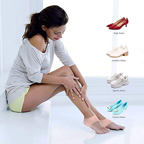 3 Pares Talon Gel Nuevo Material, Protector Talon Silicona, Para el Aquiles, Fascitis Plantar, Espolones Tacón, Alivia el Dolor de Talón