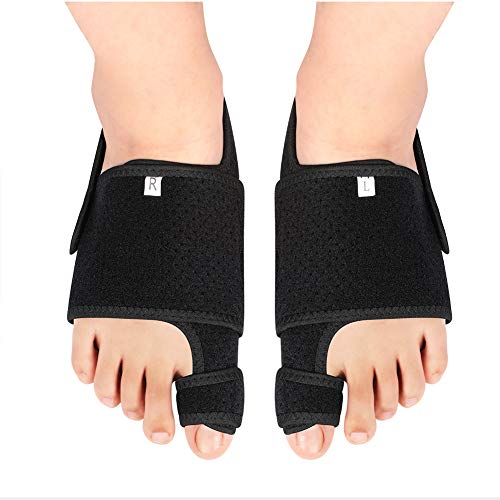 3D Presión Hallux Valgus Corrector Ortesis Bigfoot Tira de aluminio Pulgar Valgus Ortesis Soporte Negro + Pu Silicona Transparente Combinación de almohadilla de arco 1 par