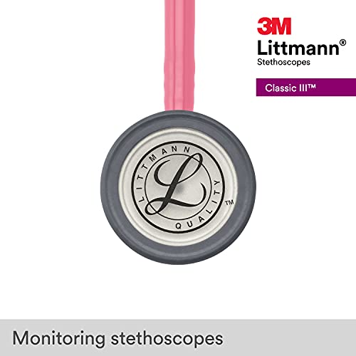 3M Littmann Classic III Fonendoscopio para monitorización, tubo color Rosa Perla, 69 cm, 5633