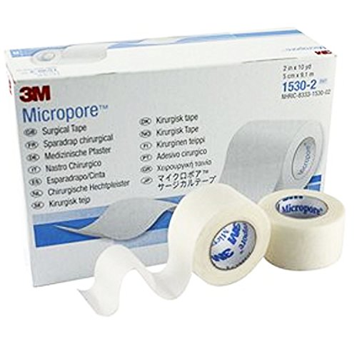 3M Micropore Cinta Quirúrgica Primeros Auxilios Cinta Médica – 2,5 cm x 9,14 m – 12 Rollos