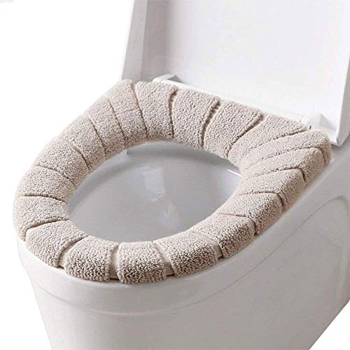 3PCS Asientos de inodoro, funda de asiento de inodoro cojín de baño suave y cálido lavable 3 piezas