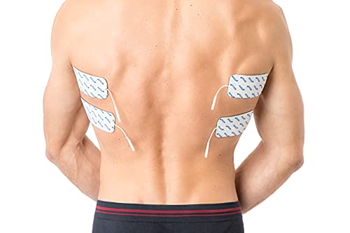 4 Electrodos parches grandes - 10x5 cm - Entrenamiento EMS y terapia de dolor TENS - axion