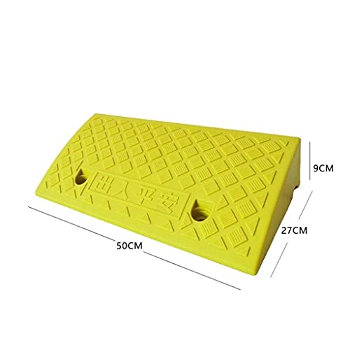 5 9CM Rampas interiores Rampas de plástico amarillo para sillas de ruedas El centro comercial Supermercado Umbral Pendiente Pad Almohadilla triangular antideslizante (Color: Amarillo Tamaño: 50 * 27 *