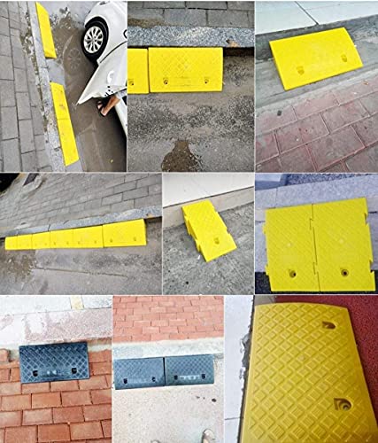 5 9CM Rampas interiores Rampas de plástico amarillo para sillas de ruedas El centro comercial Supermercado Umbral Pendiente Pad Almohadilla triangular antideslizante (Color: Amarillo Tamaño: 50 * 27 *