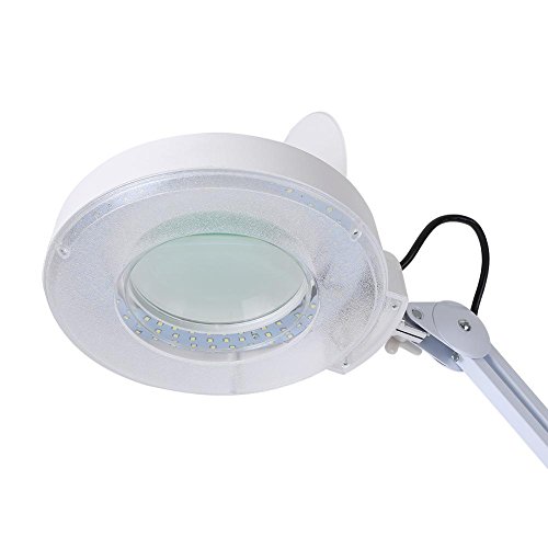 5 x Led Lámpara Lupa, Lámpara de Lupa Cosmética Con Soporte Ajustable Lámpara de Lupa de Pie con Ruedas Movibles Estructura de Metal Estable, para Tatuaje Salón de Belleza Instituciones Medicas