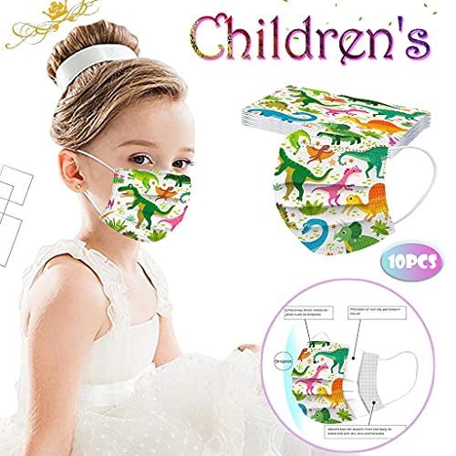 50 Piezas Niños Infantil con Elástico para Los Oídos 3 Capa Transpirables Plegables con Pinza Nasal,Resistente al Polvo y al Viento,Patrón Escuela, Fiesta