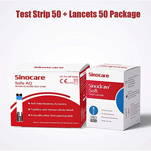 50 tiras reactivas para medidor de glucosa en sangre Safe AQ Smart/Safe AQ Voice