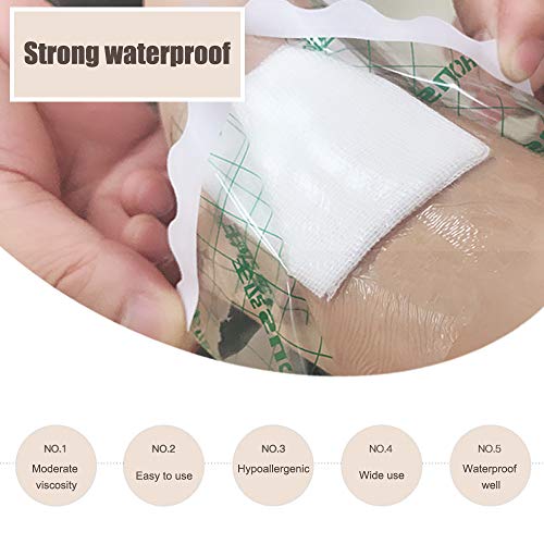 50pcs adhesiva transparente resistente al agua, la herida médica cinta de vendaje de yeso fijador tramo de fijación de la cinta tatuaje vendaje cuidados posteriores antialérgicos auto-pegar,10cmx12cm