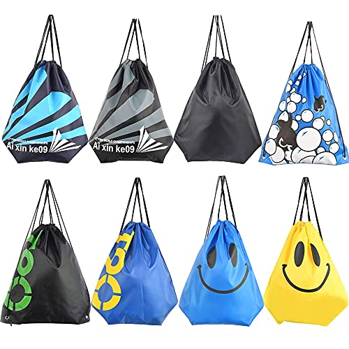 8 Piezas Mochila con Cordón, Bolsa con Cordón, Bolsas de Cuerdas de Deporte, Deporte Drawstring Bags, 8 Especificaciones, para el Almacenamiento de Viajes de Playa de Deportes de Fitness de Picnic