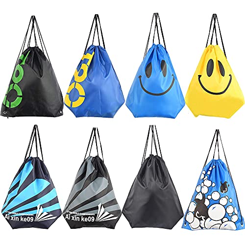 8 Piezas Mochila con Cordón, Bolsa con Cordón, Bolsas de Cuerdas de Deporte, Deporte Drawstring Bags, 8 Especificaciones, para el Almacenamiento de Viajes de Playa de Deportes de Fitness de Picnic