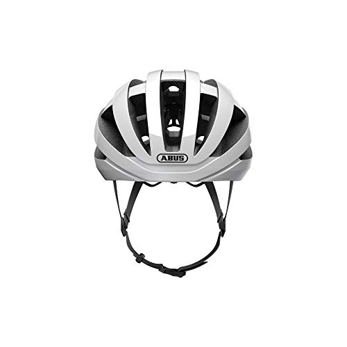 ABUS Viantor Quin Casco de carreras - Casco de bicicleta inteligente con detección de colisión y sistema de alarma SOS - Para hombres y mujeres - Blanco, talla M