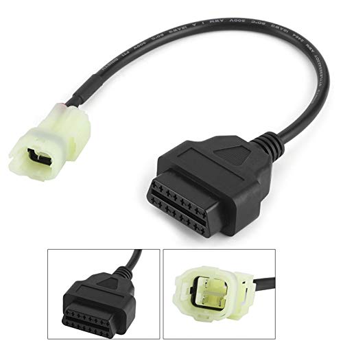 Adaptador de diagnóstico, material ligero ABS, tamaño pequeño, flexibilidad superior, cable de 2 a 4 pines, piezas de detección de fallas de motocicleta, aptas para motocicletas o similares