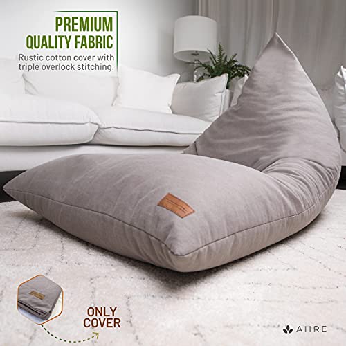 Aiire Funda de Puff Gamer Moderno - Puf Gigante sin Relleno para Decoracion Habitacion Adolescente - Puffs Infantiles - Bean Bag Chair de Salon Gris