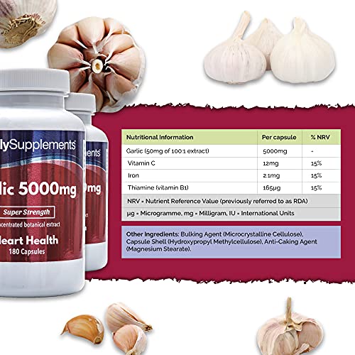 Ajo 5000mg - Alta concentración - 360 cápsulas - Apto para veganos - SimplySupplements