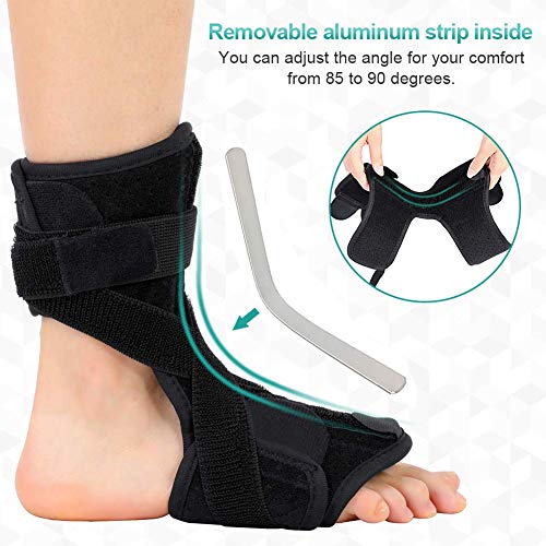 Akozon Fascitis plantar noche Splint, Soporte ortopédico con rodillo de masaje para hombres y mujeres tanto para la izquierda y la derecha, Fascitis plantar noche Splint para pies caídos y tendinitis