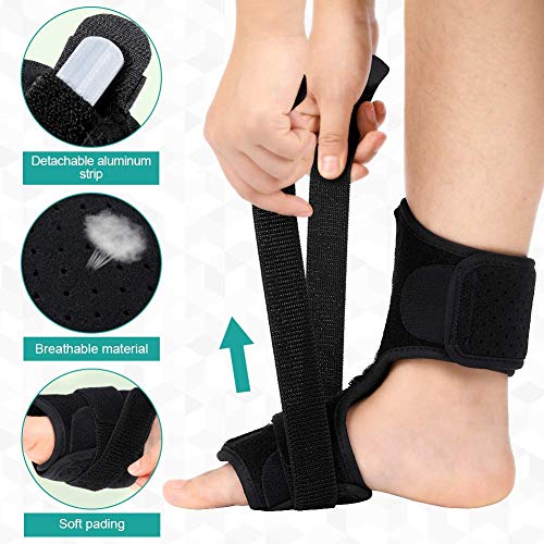 Akozon Fascitis plantar noche Splint, Soporte ortopédico con rodillo de masaje para hombres y mujeres tanto para la izquierda y la derecha, Fascitis plantar noche Splint para pies caídos y tendinitis