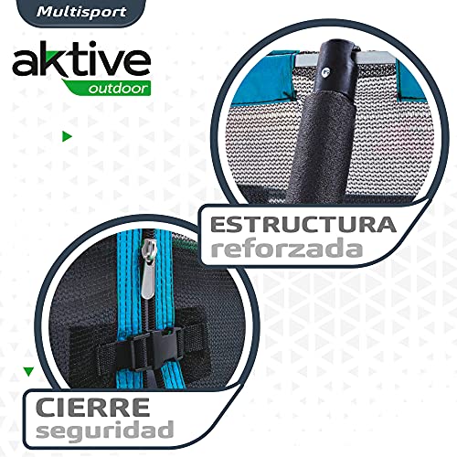 Aktive 54084 - Cama elástica infantil exterior, Colchoneta para niños para saltar, medidas 305x250 cm, peso máx 100 kg, +6 años, con red de seguridad, certificación CE, Aktive Sports