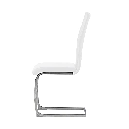 Albatros silla cantilever BURANO Set de 4 sillas Blanco, SGS probado