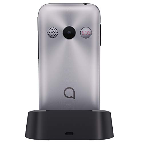 Alcatel 2019G Metallic Silver Pantalla 2.4" Teléfono Móvil Fácil Uso Teclas Grandes Camara 2mpx,Bluetooth BT 2.1,FM Radio,Linterna, Boton SOS,Grabador [Versión ES/PT]