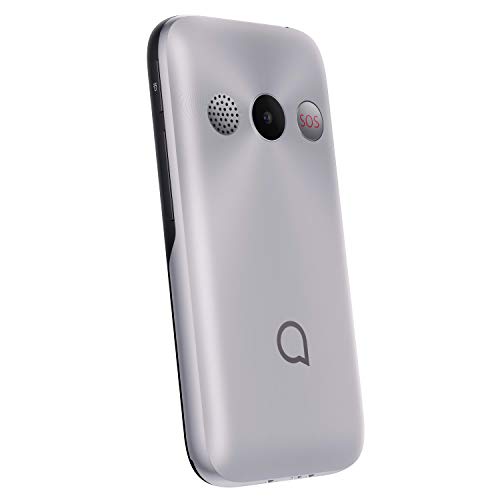 Alcatel 2019G Metallic Silver Pantalla 2.4" Teléfono Móvil Fácil Uso Teclas Grandes Camara 2mpx,Bluetooth BT 2.1,FM Radio,Linterna, Boton SOS,Grabador [Versión ES/PT]