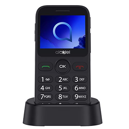 Alcatel 2019G Metallic Silver Pantalla 2.4" Teléfono Móvil Fácil Uso Teclas Grandes Camara 2mpx,Bluetooth BT 2.1,FM Radio,Linterna, Boton SOS,Grabador [Versión ES/PT]