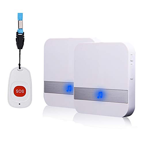 ALEENFOON Alarma móvil inalámbrica para casa con botón de emergencia, versión plug-in, alarma de pánico, alarma inalámbrica para personas mayores (1 en 2)