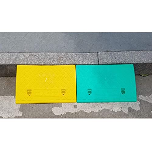 Alfombrilla de plástico para pendiente, color antideslizante, triangular, para interior, para silla de ruedas, almohadilla para umbral, rampas de seguridad para scooter de bicicleta (49,5 * 26,5 * 10,