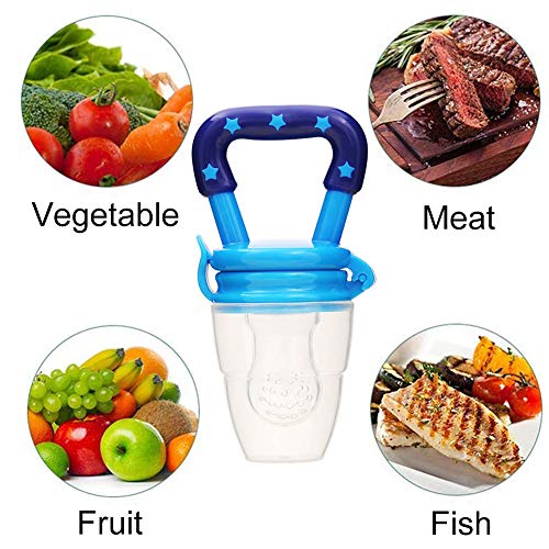 Alimentador de frutas para bebés - WENTS 6PCS Baby Fruit Feeder puede comer frutas, verduras y alimentos cocinados mientras se divierte