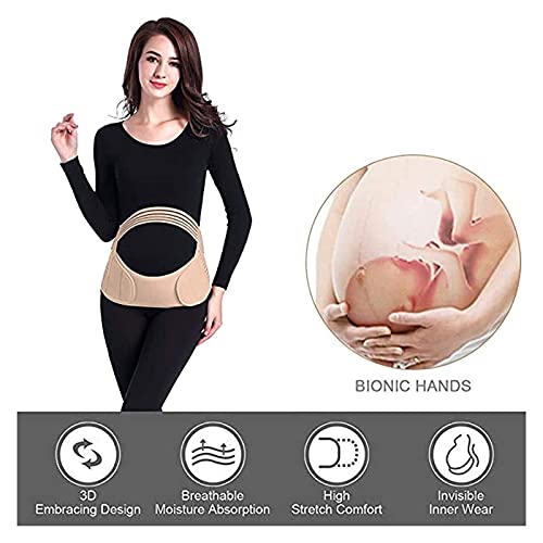 ALIUJUNAMZ Embarazo cinturón Maternidad Abdomen Dolor pélvico Alivio Mujeres Cinturones prenatal Postnatal Abdomen Vendaje Vendaje (Color : Beige, Size : M)