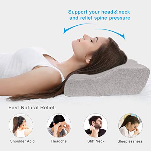 Almohada Cervical para Relajarse de Dolor del Cuello y Hombro, Almohadas Cervicales para Dormir, Almohada Viscoelastica Almohadas Ortopedica Almohada Ergonómico para Durmiente Lateral