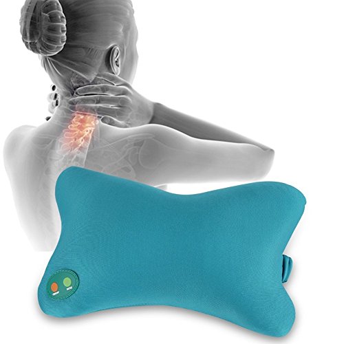 Almohada de masaje, suave masajeador eléctrico para amasar el cuello, cojín estimulador para aliviar el dolor de espalda, coche, oficina, hogar, siesta, aprobada por la CE