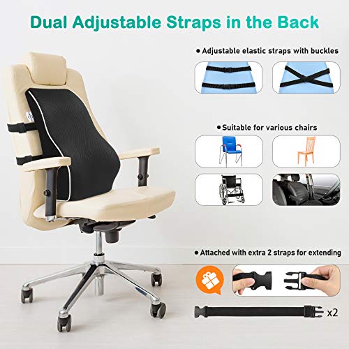 Almohada de Soporte Lumbar Ergonómica AMERIERGO para Alivio del Dolor de Wspalda, Ideal para El Hogar, Oficina, Coche, Silla de Ruedas