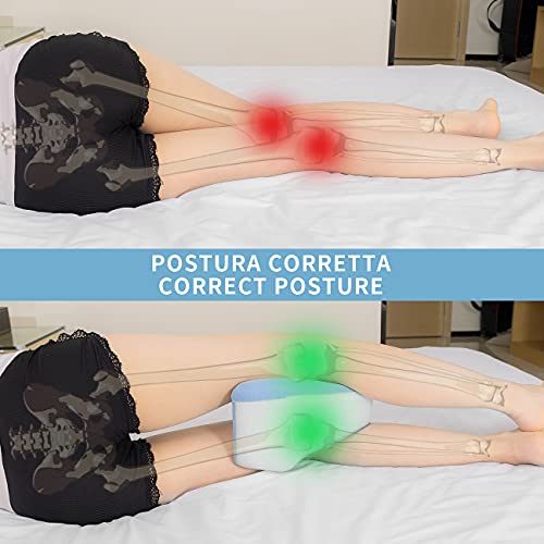 Almohadas posicionadoras de Pierna– Mejor para Pierna, Espalda, y Rodilla Pain- cuña de Espuma con Efecto Memoria Contour Pierna Almohada con Funda extraíble Almohada Lateral