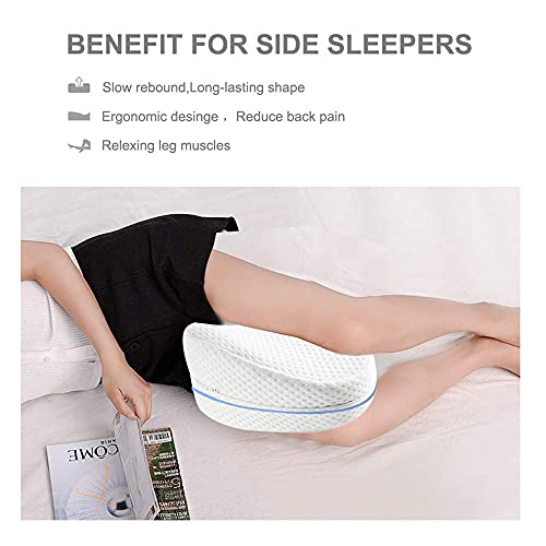 Almohadas posicionadoras de Pierna, Mejor para Pierna, Espalda, y Rodilla Pain, cuña de Espuma con Efecto Memoria Contour Pierna Almohada con Funda extraíble (Blanco)