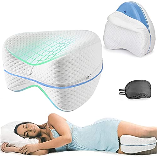 Almohadas posicionadoras de Pierna, Mejor para Pierna, Espalda, y Rodilla Pain, cuña de Espuma con Efecto Memoria Contour Pierna Almohada con Funda extraíble (Blanco)