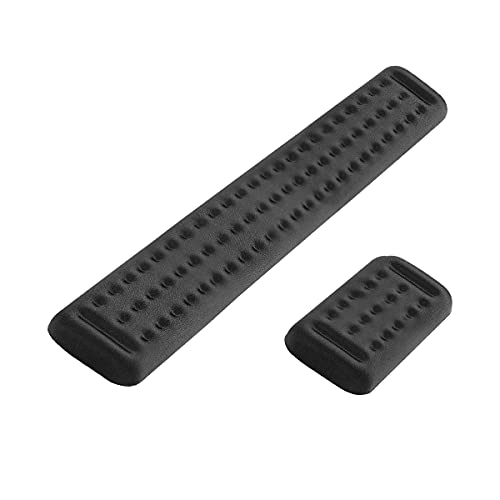 Almohadilla reposamuñecas para teclado ELZO con cómodo acolchado de espuma viscoelástica, con base de goma antideslizante y diseño ergonómico para PC, ordenador portátil, notebook, Mac