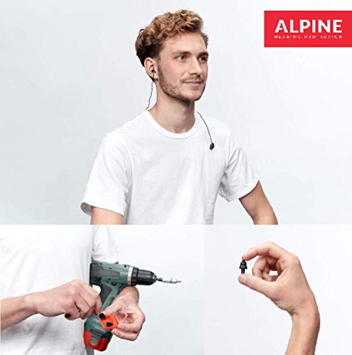 Alpine WorkSafe Tapones Protección auditiva para los DIY y el Trabajo - Tapones de Trabajo - Cordón de Seguridad Gratuito - Cómodo Material hipoalergénico - Tapones Reutilizables