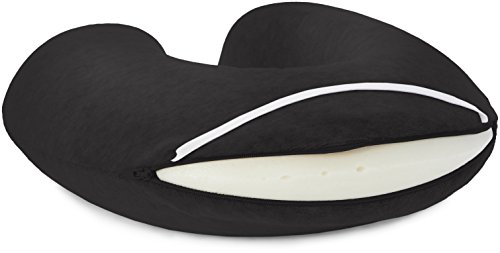 Amazon Basics - Almohada para cuello, de espuma viscoelástica, Negro