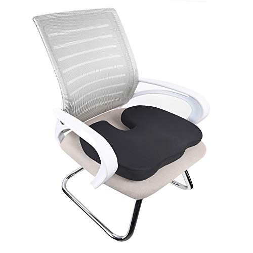 Amazon Basics - Cojín viscoelástico para asiento, negro, diseño en U