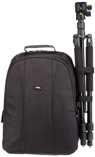 Amazon Basics - Mochila para cámaras DSLR y ordenadores portátiles (interior de color gris)