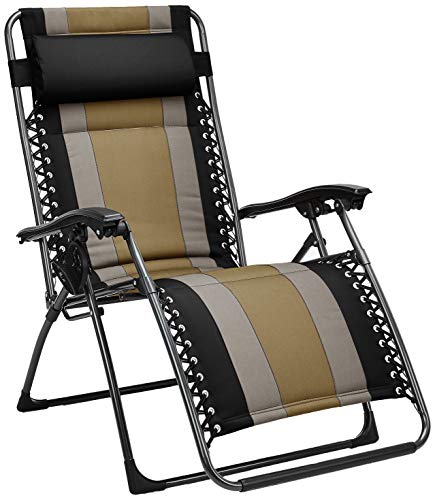 Amazon Basics - Silla acolchada con gravedad cero, de color negro