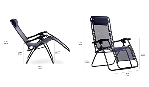 Amazon Basics Silla Gravedad Cero, Azul