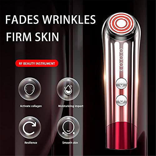 AMMZON Dispositivo de Belleza, máquina de Estiramiento Facial, máquina de Belleza RF, masajeador Facial de rejuvenecimiento de la Piel con microcorriente, Cuidado de la Piel con luz roja,B