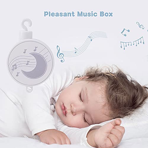 Amzeeniu Musical Móvil para Cuna de Bebé con Música Mobile Con Fijación,Móvil Musical con Melodía Suave y Personajes Esponjosos para De Cama Infantil para Recién Nacidos Regalo