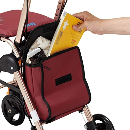 Andador con ruedas, 4 ruedas, portátiles, auxiliares para caminar, plegables, andador con andador con asiento, andador con ruedas médicas, sistema de doble freno, utilizado para personas mayores que c