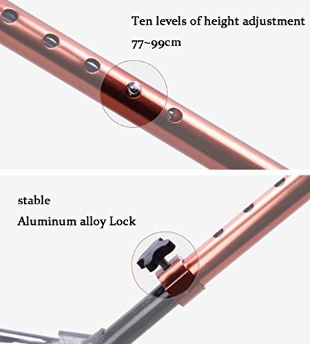 Andador con Ruedas, bastón/muletas Bastón Ligero de aleación de Aluminio con Mango ergonómico 10 Niveles de Altura Ajustables para Hombres o Mujeres Mayores Bastón con discapacidad 4 Patas Grandes