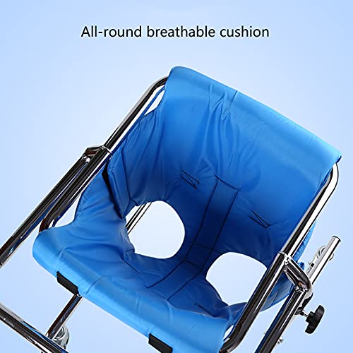 Andador con Ruedas Posterior Ligero / Entrenador de Marcha para Niños, Andador Plegable Ajustable Pediátrico con Asiento Extraíble y Ruedas Silenciosas, para Entrenamiento de Rehabilitación de Niños